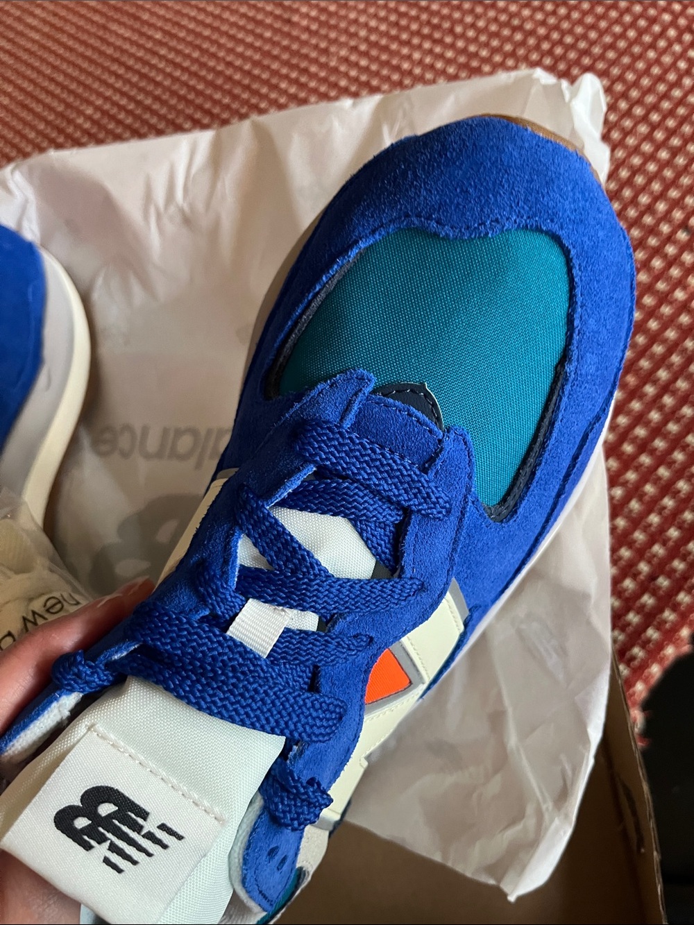 New Balance Men’s Running Course Blue and Orange with Metallic - Picture 10 of 10
